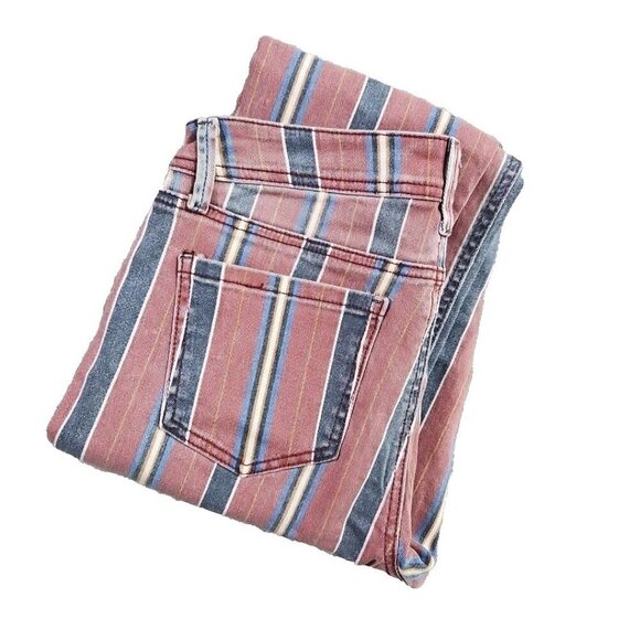 Indigo Rein Junior's Jeans Size 11 Ankle Mid Rise Red Blue Stripe RN 128963 NWT - Picture 15 of 16